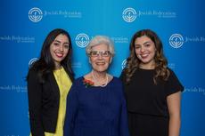 Serky Goldberg, recipient of the Max and Mollie Shore Memorial Award, with presenters Stephanie Kalo & Emily Kalo