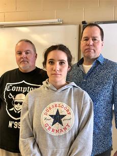 James Chagnon, left, Katelyn Furgala and James Osler are preparing for a trip to Holocaust sites in Europe. Furgala is a Grade 12 student at Springfield Collegiate Institute in Oakbank. Chagnon and Osler are Canadian History teachers who are leading the trip, which will include 30 students.