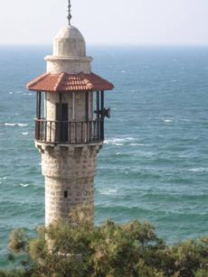 Al-Bahr Mosque, in Jaffa overlooking the Mediterranean sea.
