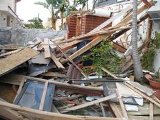 A home damaged by a Hamas rocket attack
