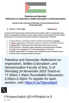 Advertisement I saw for U of W Nov 24 Event