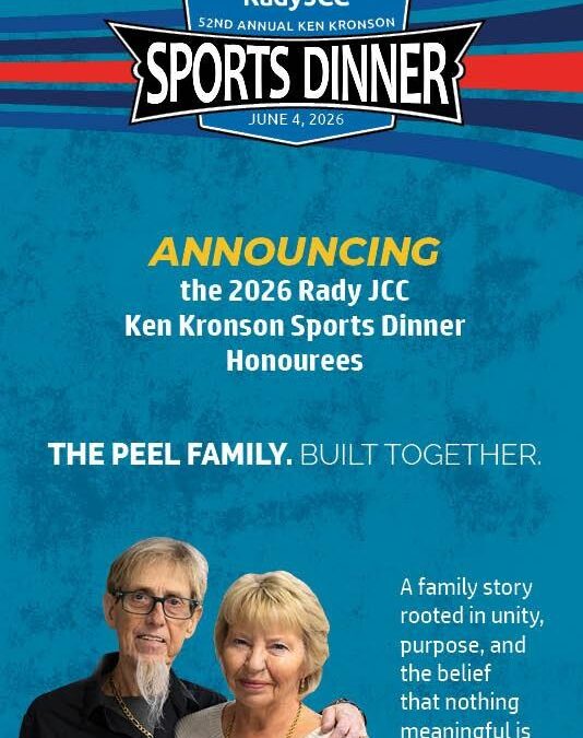 Congratulations to the Rady JCC on Its Sports Dinner honouring the Peel Family